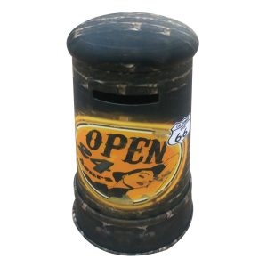 Vintage metal money box route 66