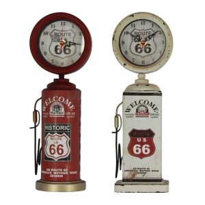 Vintage metal clock petrol pump design route 66/ 2 mods