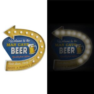 vintage man cave design metal signs battery operated 