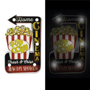vintage pop corn design metal signs battery operated