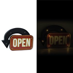 Open metal sign with led design U.S.A