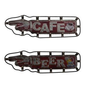Metal sign U.S.A design cafe & Beer embossed 2 mods