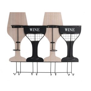 wine & classes 4-seater metal bottle rack black 52.5x44x12 cm
