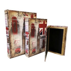 VINTAGE SET OF 3 PCS BOXES BOOK DESIGN LONDON