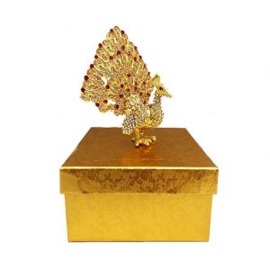PEACOCK GOLD  DESIGN METAL JEWEL BOXES