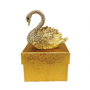 SWAN GOLD  DESIGN METAL JEWEL BOXES