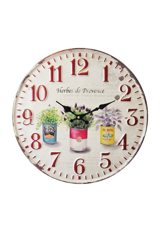 VINTAGE METAL DESIGN WALL CLOCK EMBOSSED