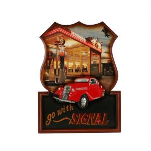 WOOD AMERICAN PUMP & CAR VINTAGE FRAME DESIGN