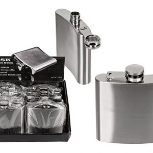 METAL SILVER DESIGN FLASK S/S