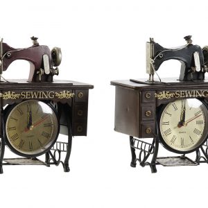 VINTAGE SEWING MACHINE DESK CLOCK  METAL DESIGN
