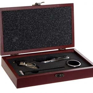 WOOD CASE WINE SET