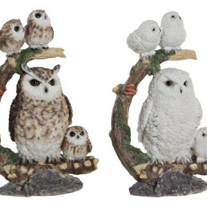 RESIN DESIGN  FIGURE OWLS FAMILY ON TREE / 2 MODELS