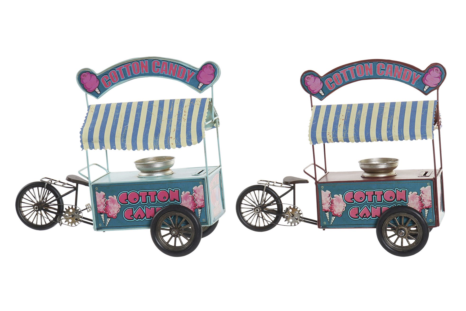 2 models ice cream van & candy cotton metal art collection items 2PC 50 EURO