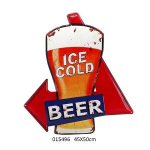 VINTAGE METAL BEER SIGN WALL HANGER DESIGN