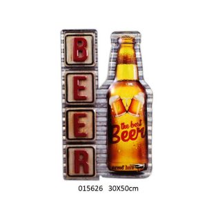 VINTAGE METAL EMBOSSED BEER SIGN  WALL HANGER DESIGN