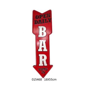 VINTAGE METAL EMBOSSED BAR   SIGN  WALL HANGER DESIGN