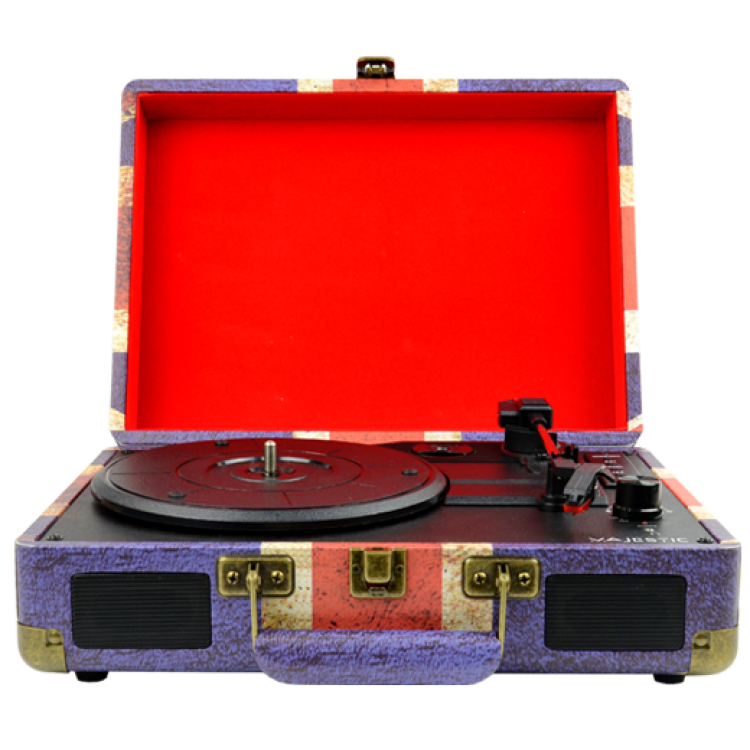 RETRO VINYL '33-45-78 REVOLVING CASE Bluetooth ENCODER USB / SD / AUX-IN INPUTS - Image 2