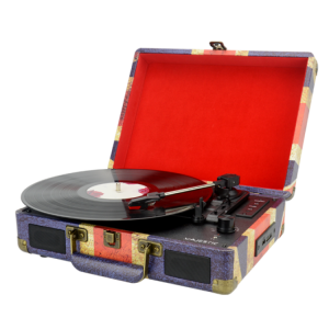 RETRO VINYL '33-45-78 REVOLVING CASE Bluetooth ENCODER USB / SD / AUX-IN INPUTS