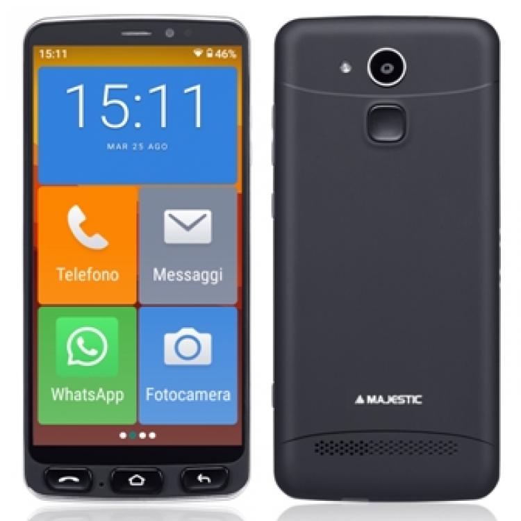 SENIOR SMARTPHONE WITH 5.5 "TOUCH DISPLAY LARGE ICONS, SOS KEY, TORCH, CAMERA, BLUETOOTH, WHATSAPP AND FACEBOOK