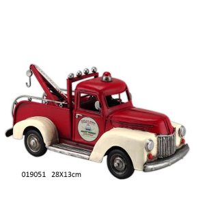 VINTAGE METAL RED TOW TRUCK DESIGN HAND MADE AND & PAINTED