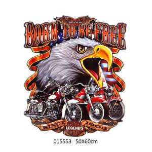 TIN METAL SIGN EMBOSSED BORN TO BE FREE U.S.A DESIGN