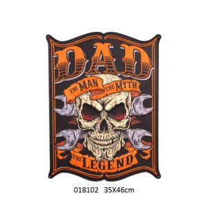 TIN METAL SIGN EMBOSSED DADS LEGEND U.S.A DESIGN
