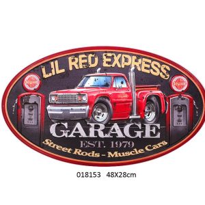 VINTAGE METAL EMBOSSED DECO MUSCLE CARS  U.S.A  DESIGN 