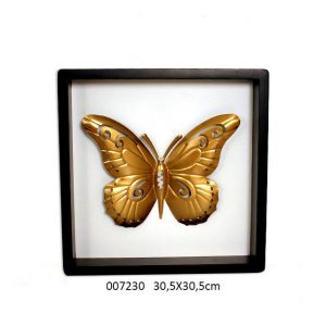 METAL DESIGN GOLD BUTTERFLY FRAME EMBOSSED DESIGN