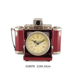 METAL DESIGN VINTAGE CAMERA DESK CLOCK
