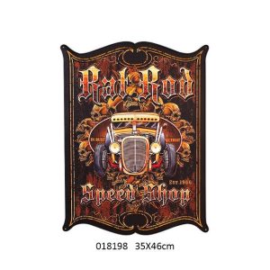 METAL DESIGN SIGN EMBOSSED HOT ROD SPEED SHOP