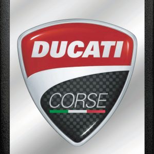DUCATI CORSE EMBLEM    Retro vintage wall frame mirror original licenced