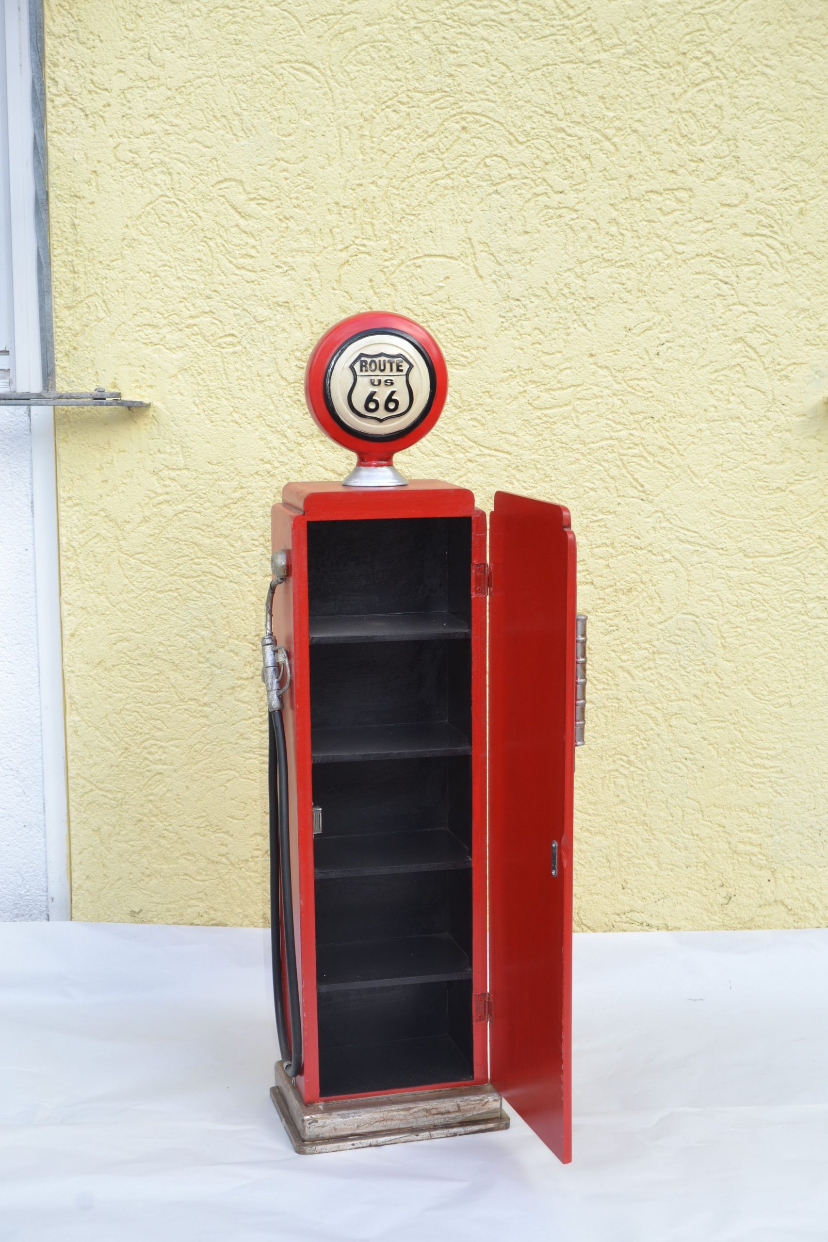 WOOD VINTAGE DESIGN GAS STATION PUMP +STORAGE - Image 2