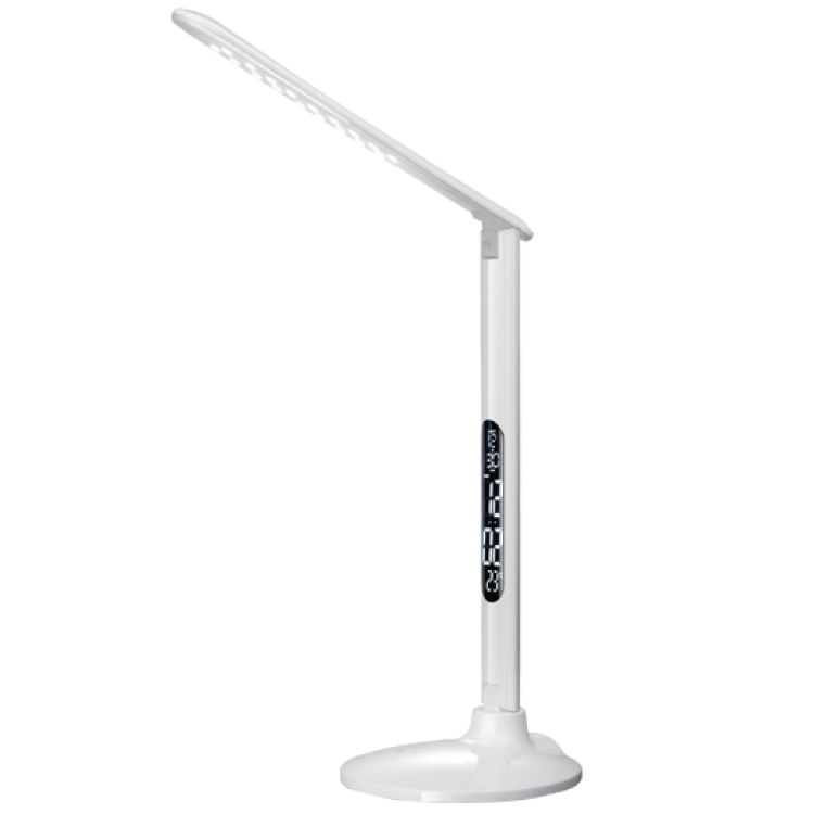 FOLDING ARM LED LAMP TEMPERATURE ALARM CLOCK DISPLAY USB FOR CHARGING 
