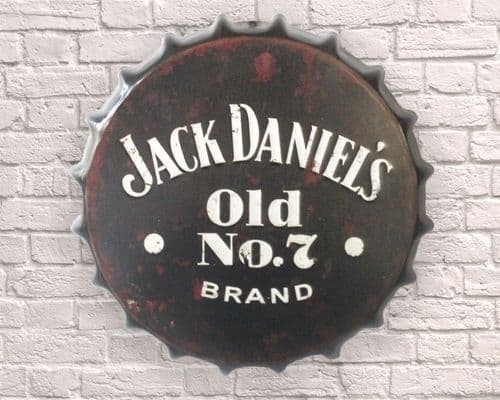 JACK. D OLD NO 7 Huge 40cm Bottle Top METAL SIGN
