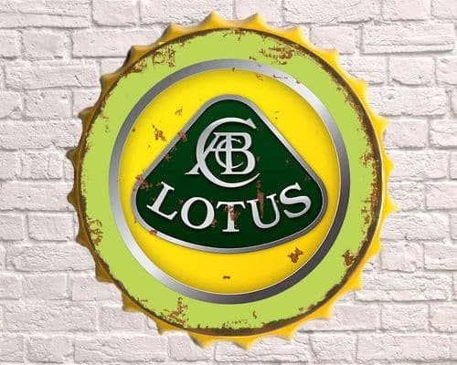 LOTUS Huge 40cm Bottle Top METAL SIGN