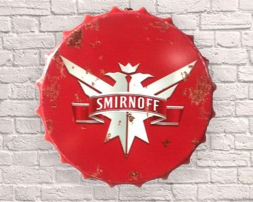 SMIRNOFF Huge 40cm Bottle Top METAL SIGN