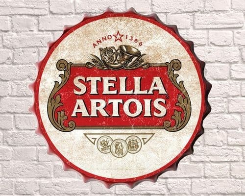 STELLA ARTOIS Huge 30 cm Bottle Top METAL SIGN