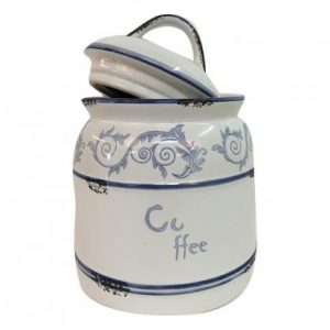 Vintage ceramic coofee jar hand painted