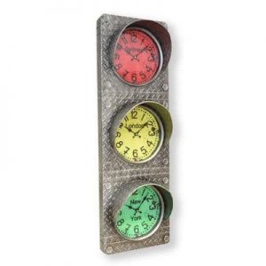 1m Industrial Iron Plated Traffic Light Wall Clock