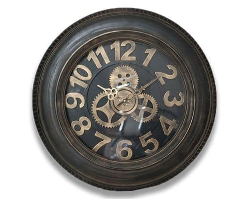 54cm Industrial Gold Letter Tyre Wall Clock