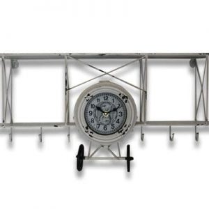 66cm Unique Vintage White Aeroplane Clock