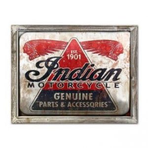 Indian Motor Oil 44cm x 34cm Wood Framed Metal Art