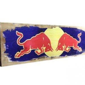 Red Bull Aged Wooden Sign 30cm x10cm