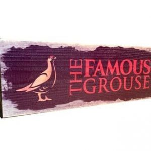 Famous Grouse Aged Wooden Sign 30cm x10cm