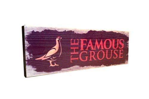 Famous Grouse Aged Wooden Sign 30cm x10cm