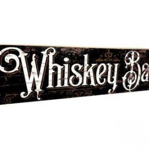 Whiskey Bar Aged Wooden Sign 50cm x12cm Out of stock