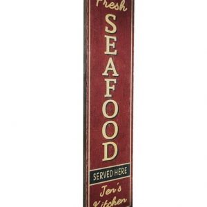 SeaFoods Aged Wooden Sign 80cm x14cm