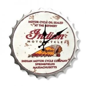 Indian 30cm Wall Clock Metal Bottle Top