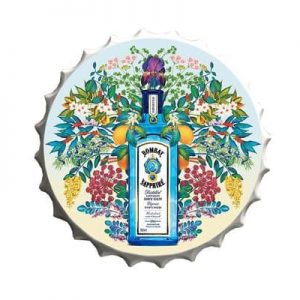Bombay Sapphire Dry Gin Huge 40cm Metal Sign Bottle Top Design