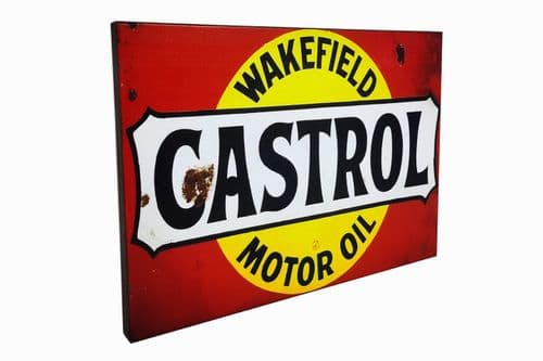 Castrol Real Rusty Vintage Metal Sign 40cm x 30cm